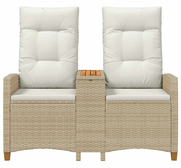VidaXL Dönthető pad asztallal Beige és Krémszínű 126 x 65 x 112 cm
