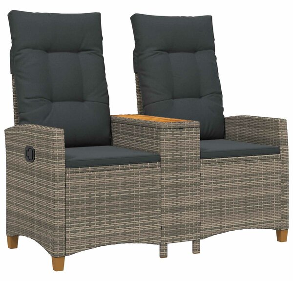 VidaXL Dönthető pad asztallal Szürke és sötétszürke 126 x 65 x 112 cm