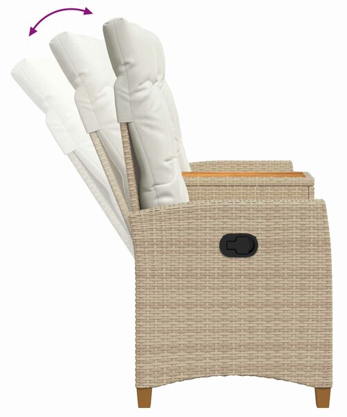 VidaXL Dönthető pad asztallal Beige és Krémszínű 126 x 65 x 112 cm