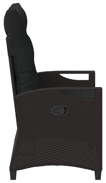 VidaXL Kerti pad párnával Fekete 105 x 60 x 112 cm Acél és poliészter