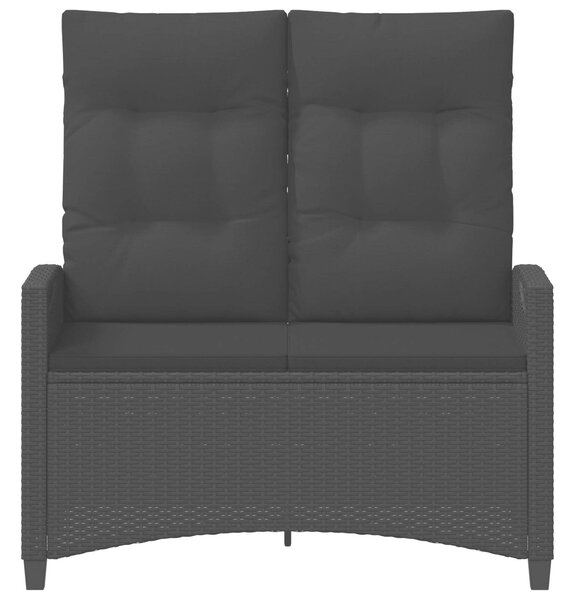 VidaXL Kerti pad párnával Fekete 105 x 60 x 112 cm Acél és poliészter