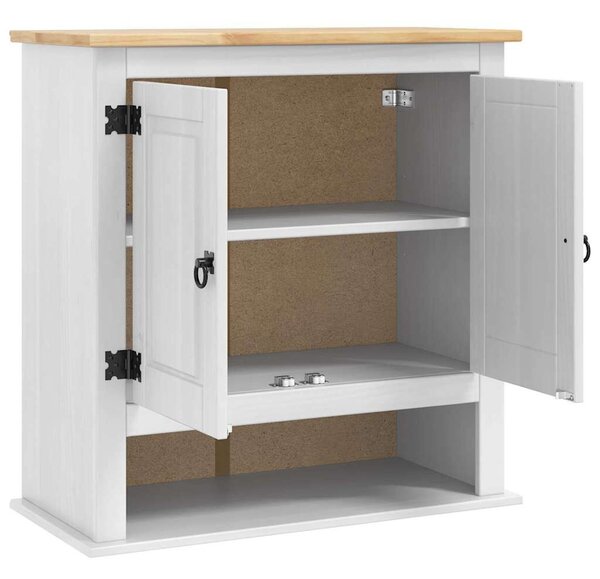 VidaXL Függő szekrény Corona Fehér 70 x 33 x 71,5 cm Tömör Fenyőfa