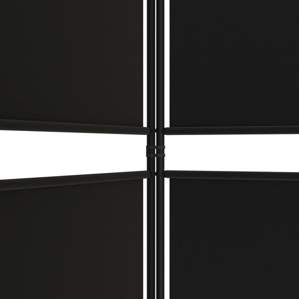 6 paneles fekete szövet térelválasztó 300x220 cm