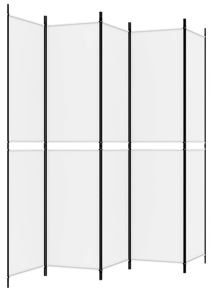 Fehér 5 paneles paraván 250x220 cm szövet