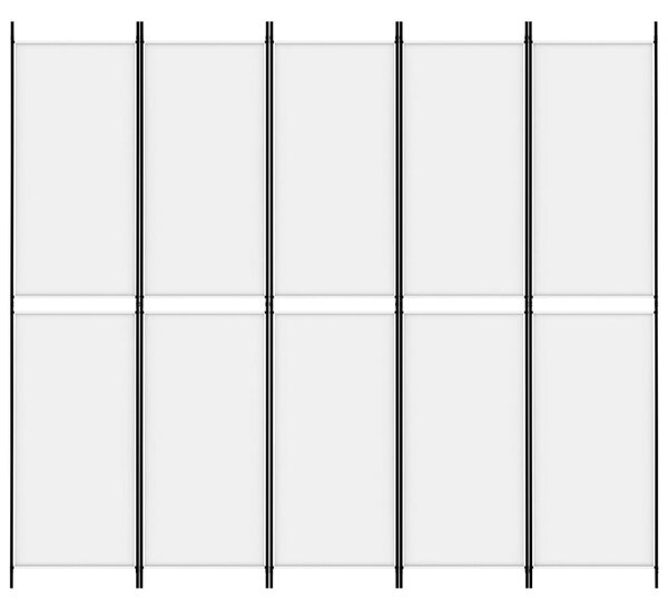Fehér 5 paneles paraván 250x220 cm szövet