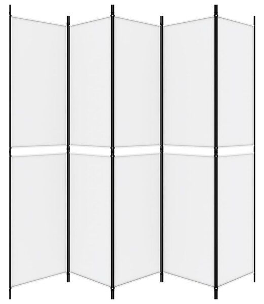 Fehér 5 paneles paraván 250x220 cm szövet