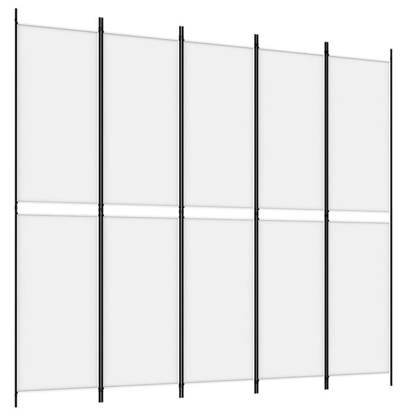 Fehér 5 paneles paraván 250x220 cm szövet