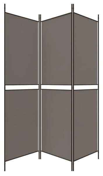 3 paneles antracitszürke szövet térelválasztó 150x180 cm