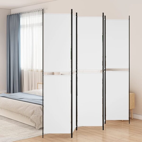Fehér 5 paneles paraván 250x220 cm szövet