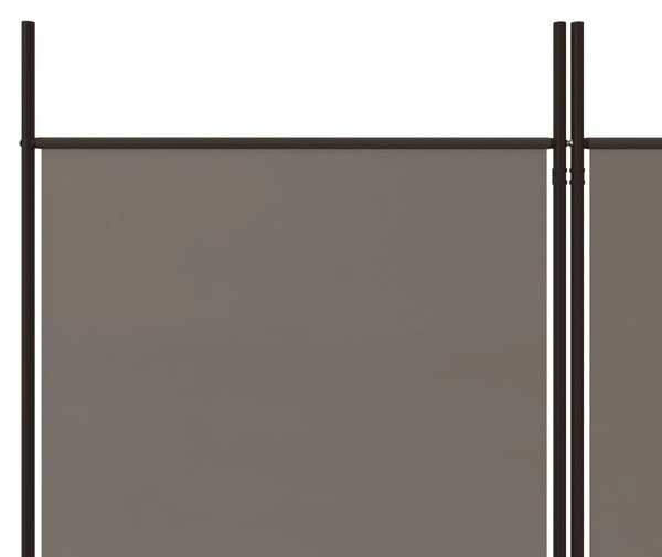 6 paneles antracitszürke szövet térelválasztó 300x180 cm