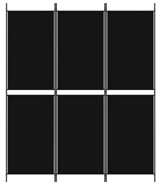 3 paneles fekete szövet térelválasztó 150x180 cm