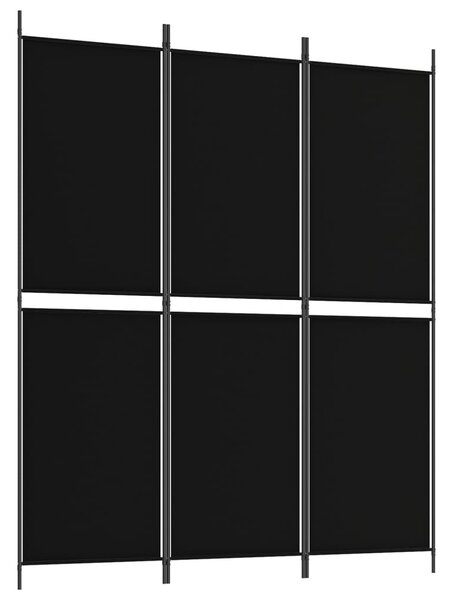 3 paneles fekete szövet térelválasztó 150x180 cm