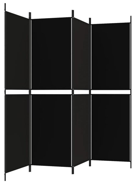 4 paneles fekete szövet térelválasztó 200 x 180 cm