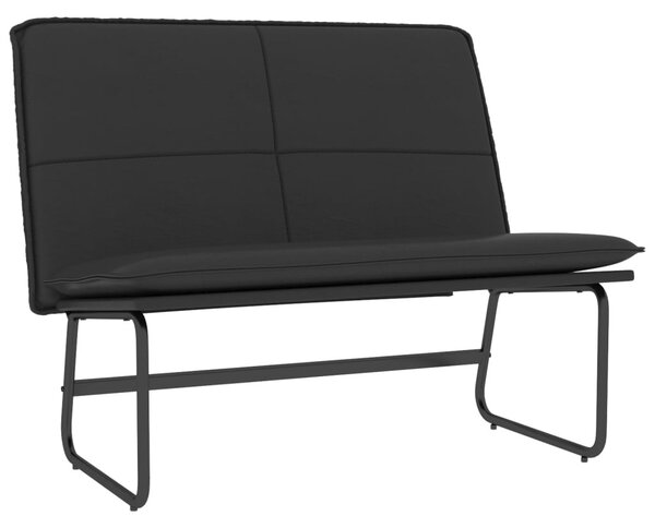 Fekete műbőr pad 100 x 75 x 76 cm