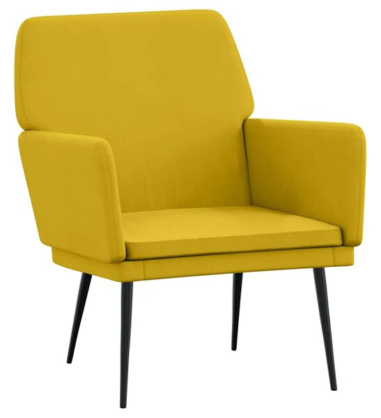 Sárga bársonyfotel 62x79x79 cm
