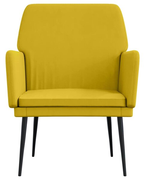 Sárga bársonyfotel 62x79x79 cm