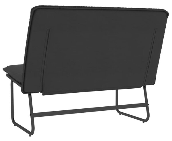 Fekete műbőr pad 100 x 75 x 76 cm