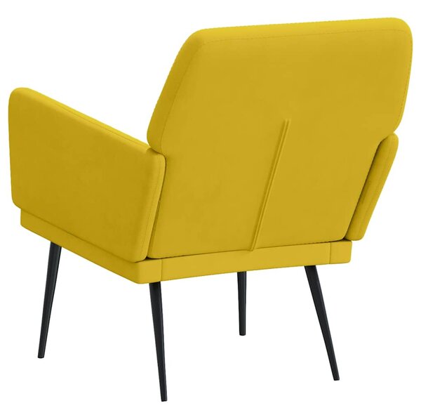 Sárga bársonyfotel 62x79x79 cm