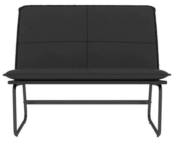 Fekete műbőr pad 100 x 75 x 76 cm