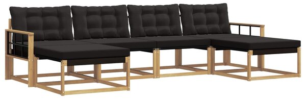 VidaXL Kültéri kanapé szett párnával 6 pcs Fehér és Fekete