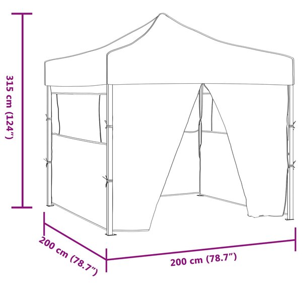 VidaXL Partysátor 200 x 200 x 315 cm Oxford Szövet, Antracit