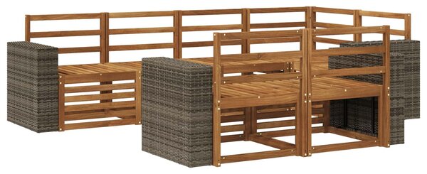 VidaXL Szegmentált kanapé szett 7 pcs Természetes