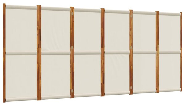 Világosszürke 6 paneles térelválasztó 420 x 180 cm