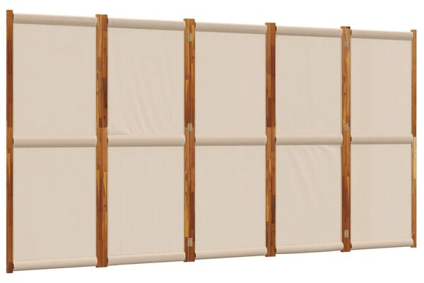 5 paneles tópszínű térelválasztó 350 x 180 cm