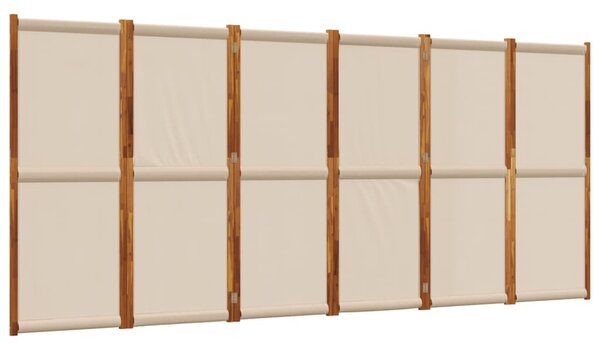 6 paneles tópszínű térelválasztó 420 x 180 cm