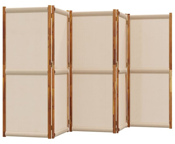 5 paneles tópszínű térelválasztó 350 x 180 cm