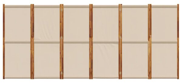 6 paneles tópszínű térelválasztó 420 x 180 cm