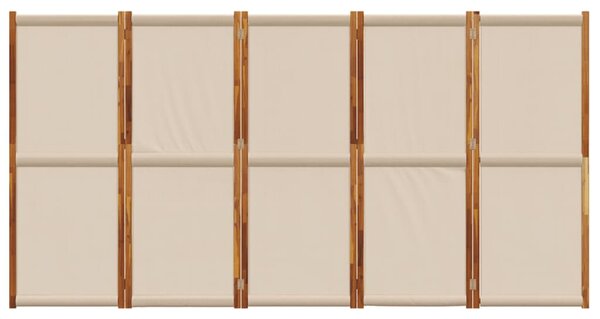 5 paneles tópszínű térelválasztó 350 x 180 cm