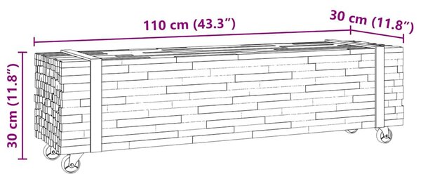 TV állvány Barna 110 x 30 x 30 cm Tömör Teakfa