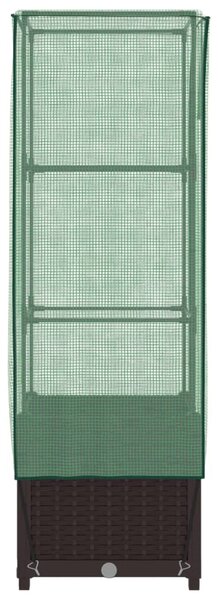 Rattan megjelenésű magaságyás melegháztakaróval 40x40x139 cm