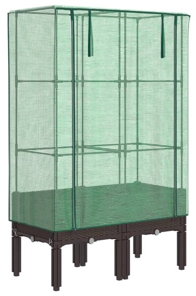 Rattan megjelenésű magaságyás melegháztakaróval 80x40x140 cm