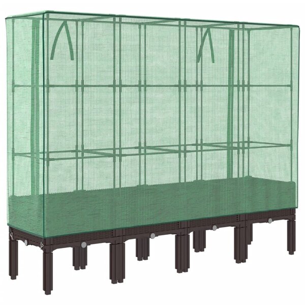 Rattan megjelenésű magaságyás melegháztakaróval 160x40x140 cm