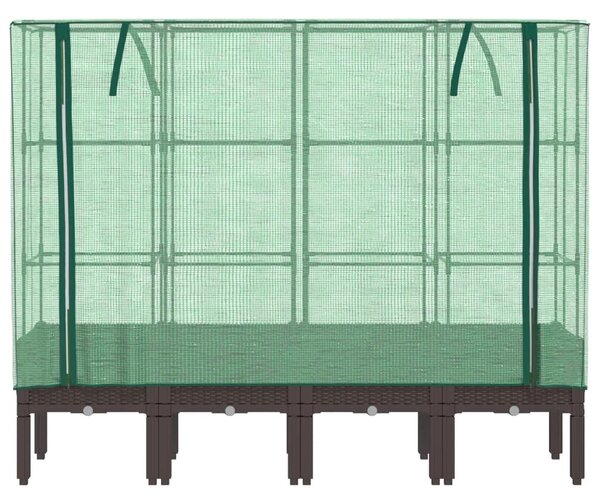Rattan megjelenésű magaságyás melegháztakaróval 160x40x140 cm