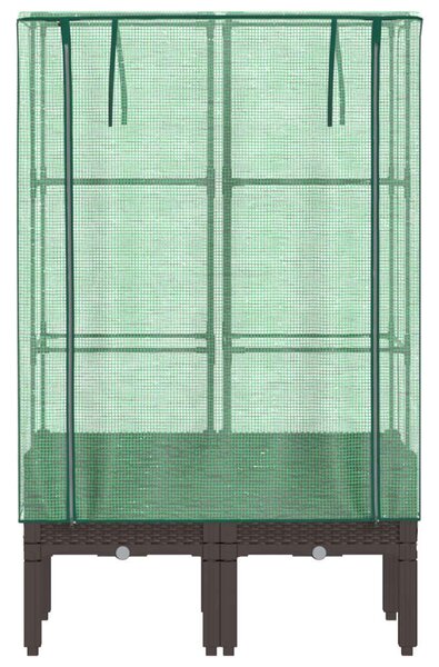 Rattan megjelenésű magaságyás melegháztakaróval 80x40x140 cm