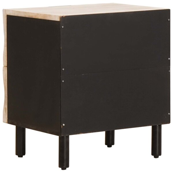 Éjjeliszekrény 2 pcs Fehér 40 x 33 x 46 cm Tömör Mangófát
