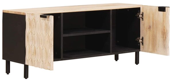 TV szekrény polcokkal Fehér mosott felület 105 x 33,5 x 46 cm