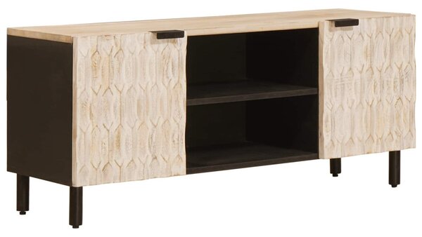 TV szekrény polcokkal Fehér mosott felület 105 x 33,5 x 46 cm