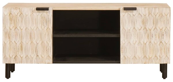 TV szekrény polcokkal Fehér mosott felület 105 x 33,5 x 46 cm