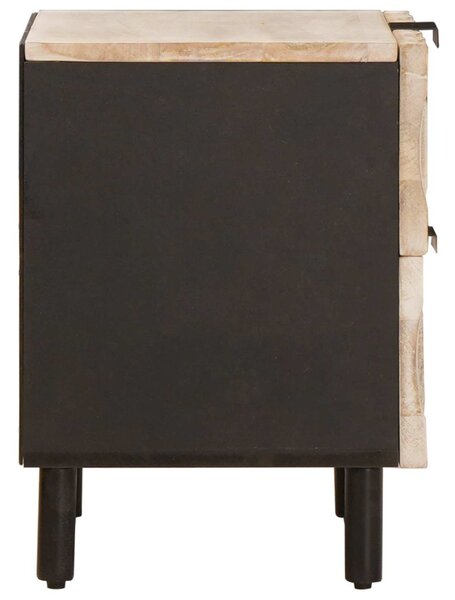 Éjjeliszekrény 2 pcs Fehér 40 x 33 x 46 cm Tömör Mangófát
