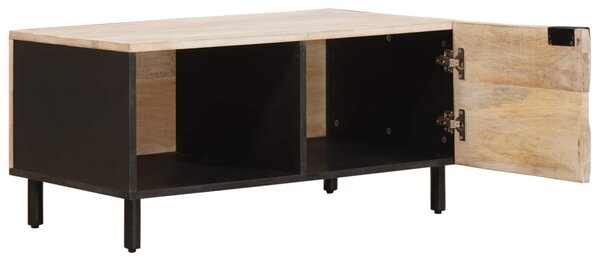Dohányzóasztal Fehér 80 x 50 x 40 cm Tömör Mangófát