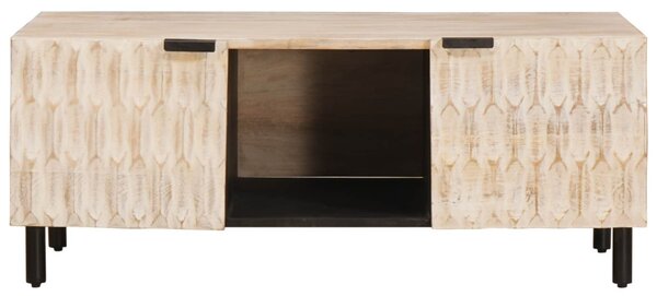 Dohányzóasztal Fehér 100 x 54 x 40 cm Tömör Mangófát