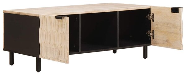 Dohányzóasztal Fehér 100 x 54 x 40 cm Tömör Mangófát