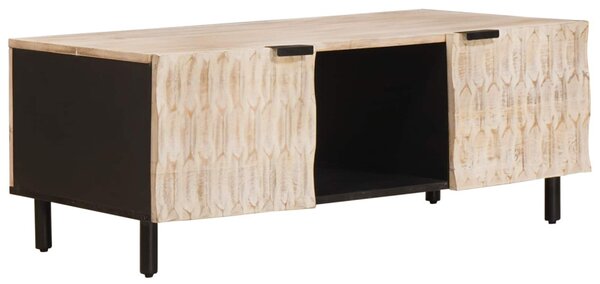 Dohányzóasztal Fehér 100 x 54 x 40 cm Tömör Mangófát