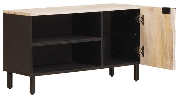 TV szekrény Fehér mosott felület 80 x 33 x 46 cm Tömör Mangófát