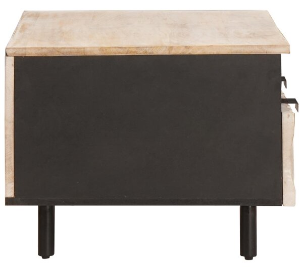 Dohányzóasztal fiókkal Fehér 80 x 54 x 40 cm Tömör Mangófát
