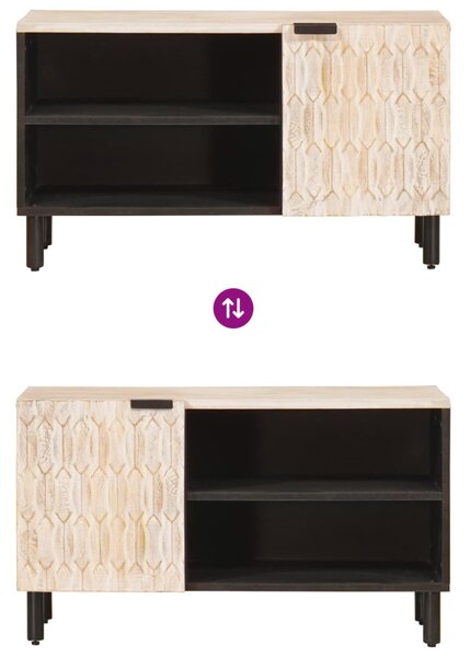 TV szekrény Fehér mosott felület 80 x 33 x 46 cm Tömör Mangófát